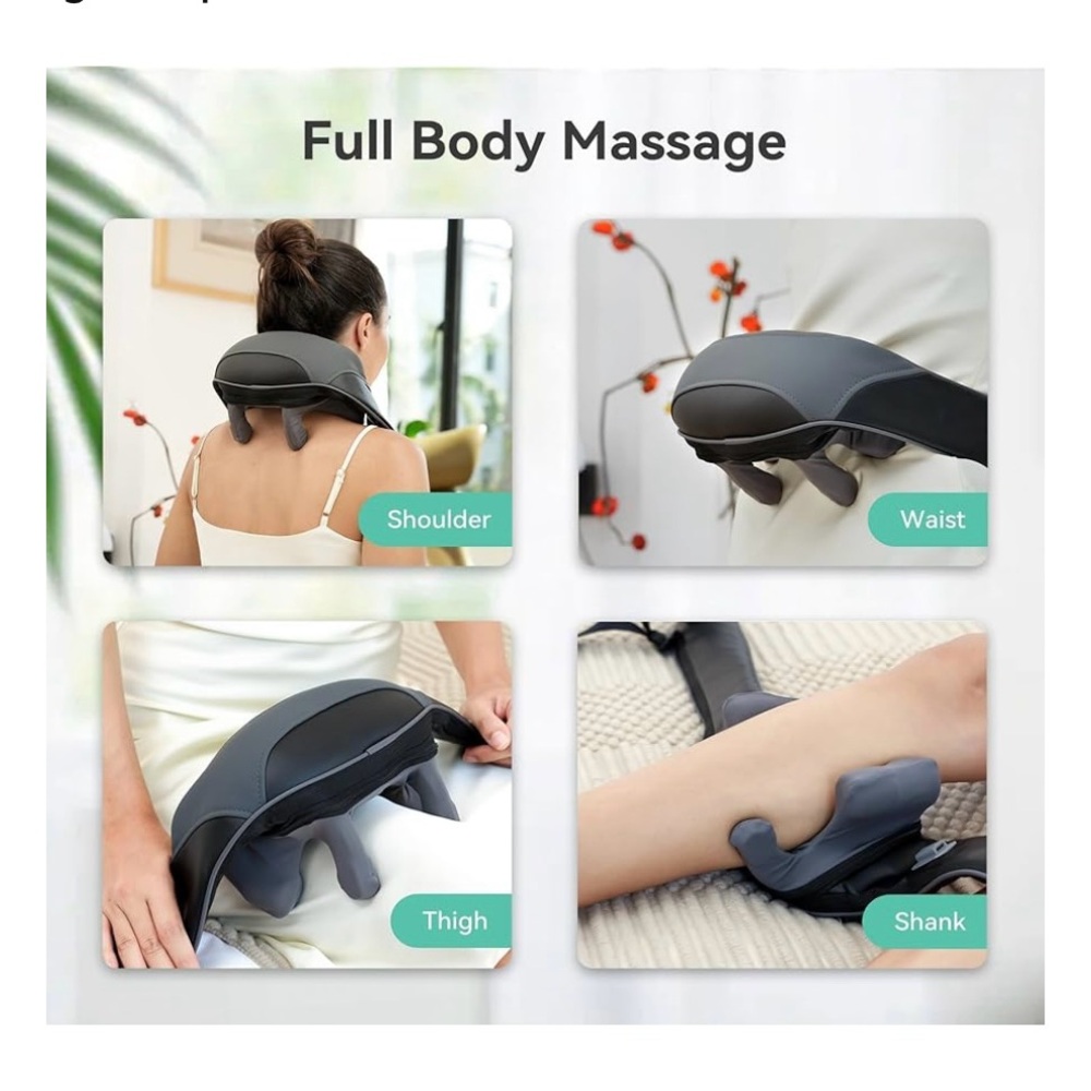 Cordless Neck Shoulder Massager with Soothing Heat back, neck, shoulder  New - Picture 7 of 8